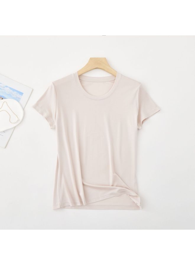 [bacteriostatic Modal] 100 Class A Ladies Short Sleeve Spring And Summer New Home Round Neck Solid Color Short Sleeve T-shirt Women