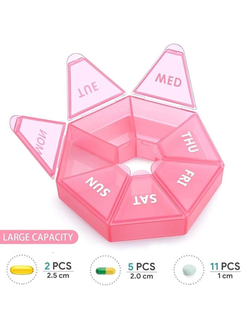 7 Day Weekly Pill Organizer Red, Never Miss a Dose with Large Pill Box, Portable Pill Holder for Vitamins Tablets & Fish Oil Capsules, Holds 10 Aspirin-Sized Pills - Image 4