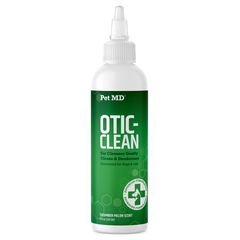 Pet MD Otic Clean Dog Ear Cleaner for Cats and Dogs - Effective Against Infections Caused by Infections, Itching and Controls Ear Odor - 8 oz (Cucumber Melon) - Image 1