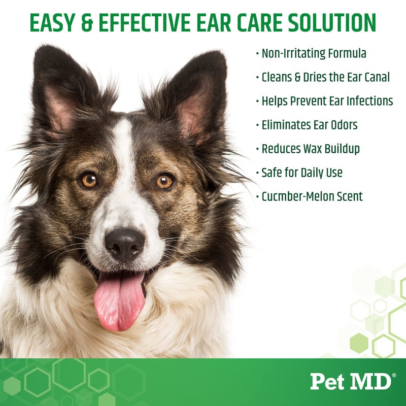 Pet MD Otic Clean Dog Ear Cleaner for Cats and Dogs - Effective Against Infections Caused by Infections, Itching and Controls Ear Odor - 8 oz (Cucumber Melon) - Image 3