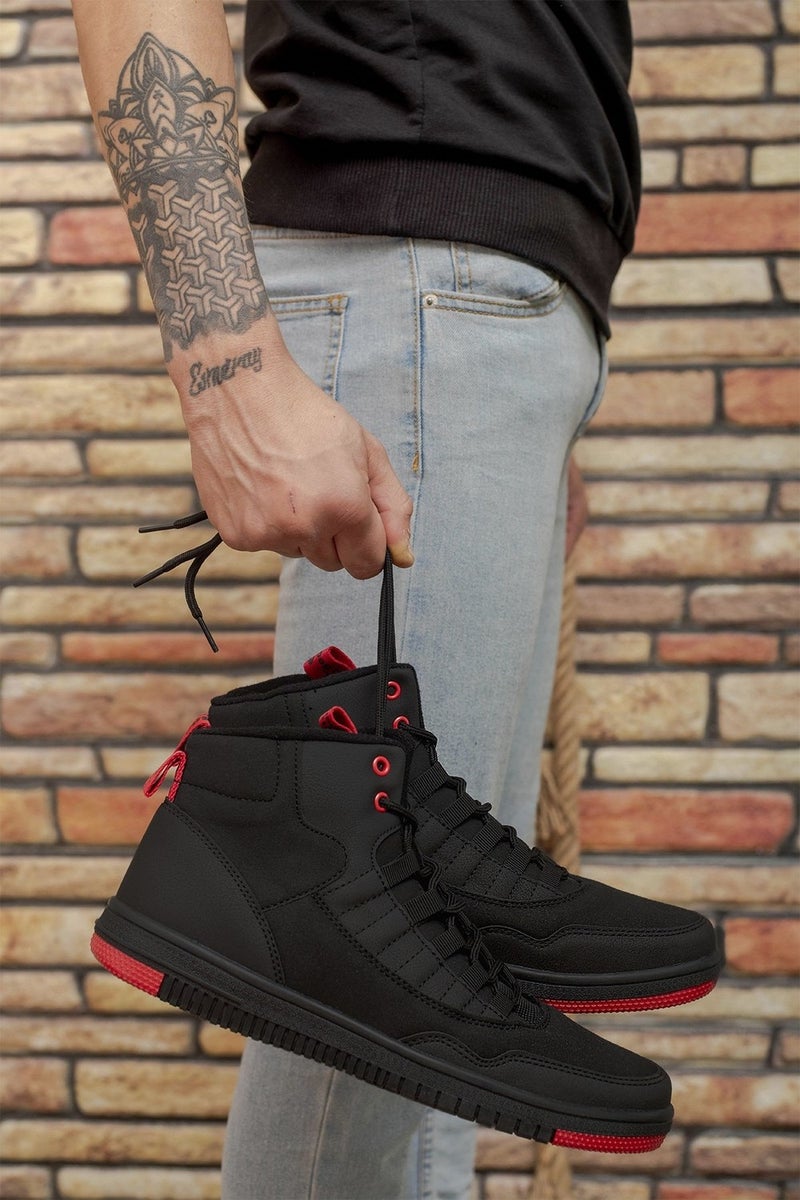 Riccon Black Red Men's Sneaker Boots 00122262 - Image 4