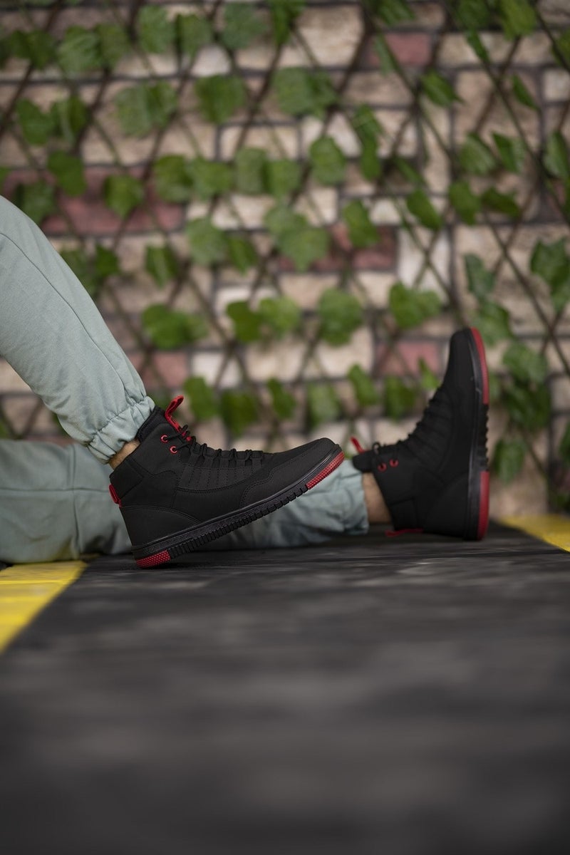 Riccon Black Red Men's Sneaker Boots 00122262 - Image 3