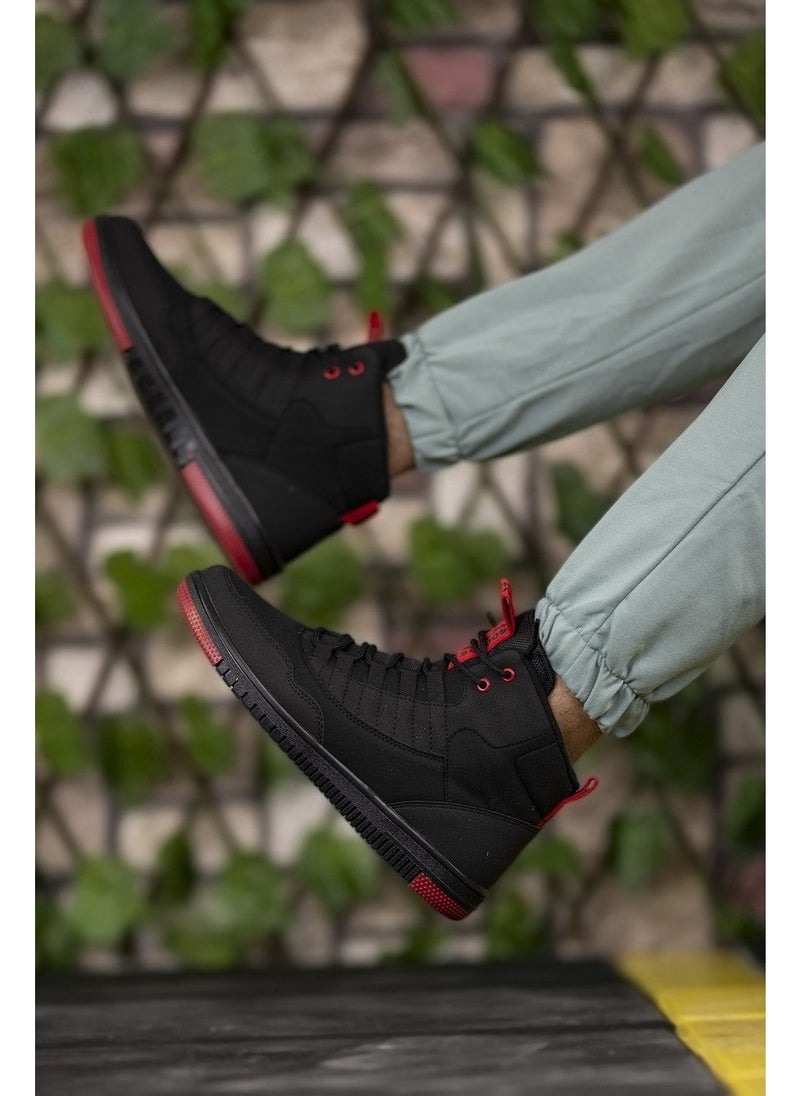 Riccon Black Red Men's Sneaker Boots 00122262 - Image 5