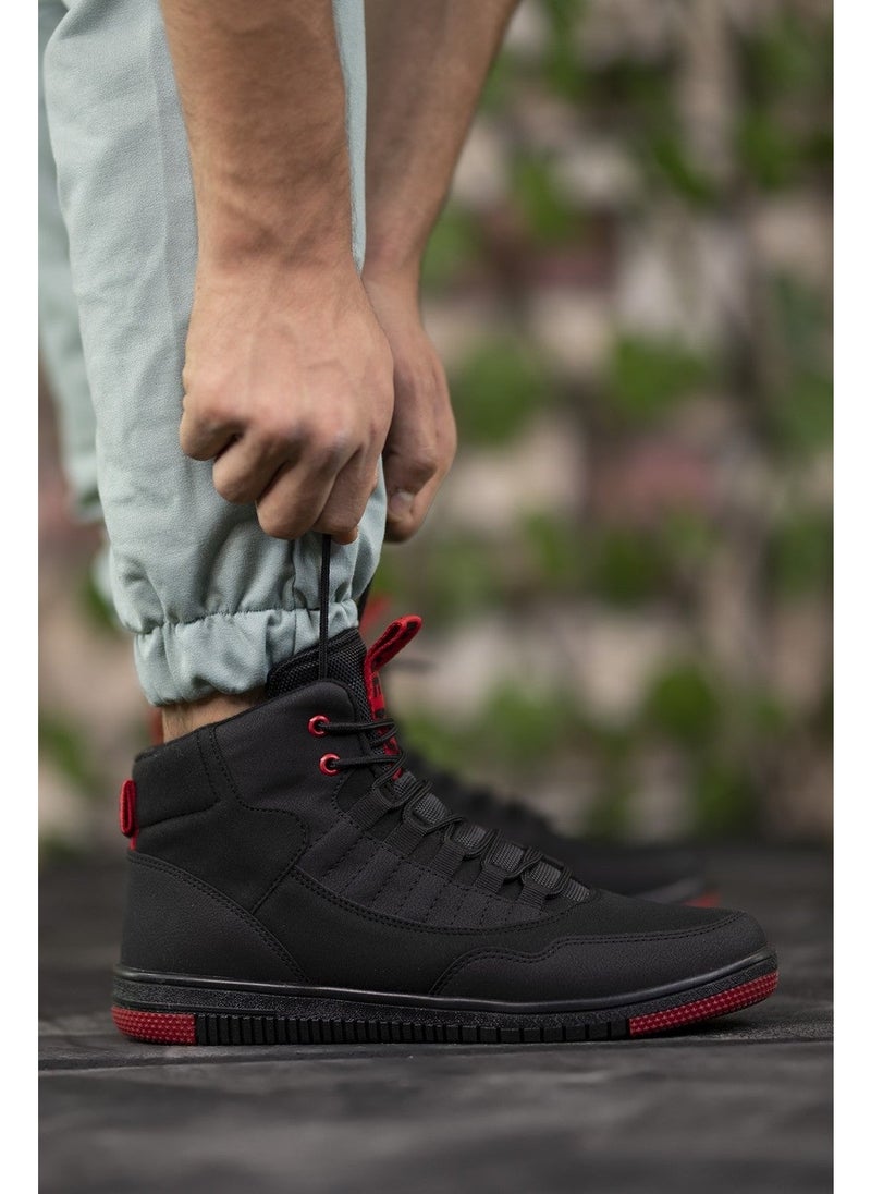 Riccon Black Red Men's Sneaker Boots 00122262 - Image 1