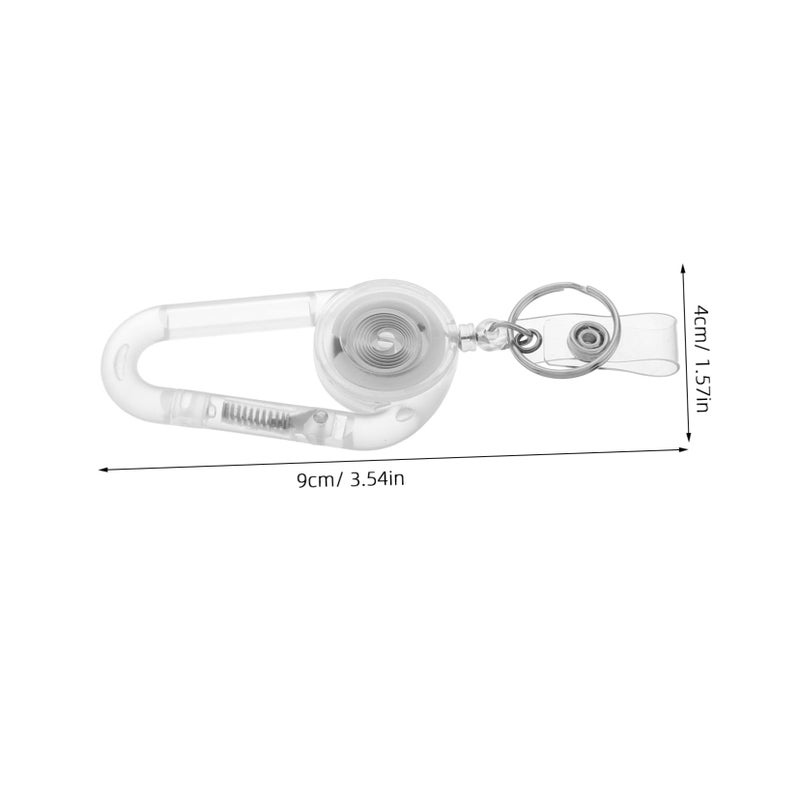 2 Pack Retractable Badge Holder Clip Carabiner Keychain for Outdoor Activities Key Management - Image 3