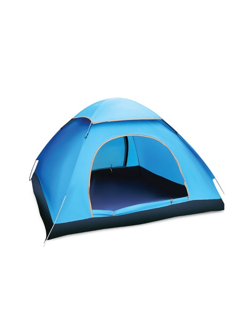 3 Person Camping Tent Water-Resistant Outdoor Tent with Strong Fiber Poles Easy Setup Polyester Tent 200x150x110cm HW3993