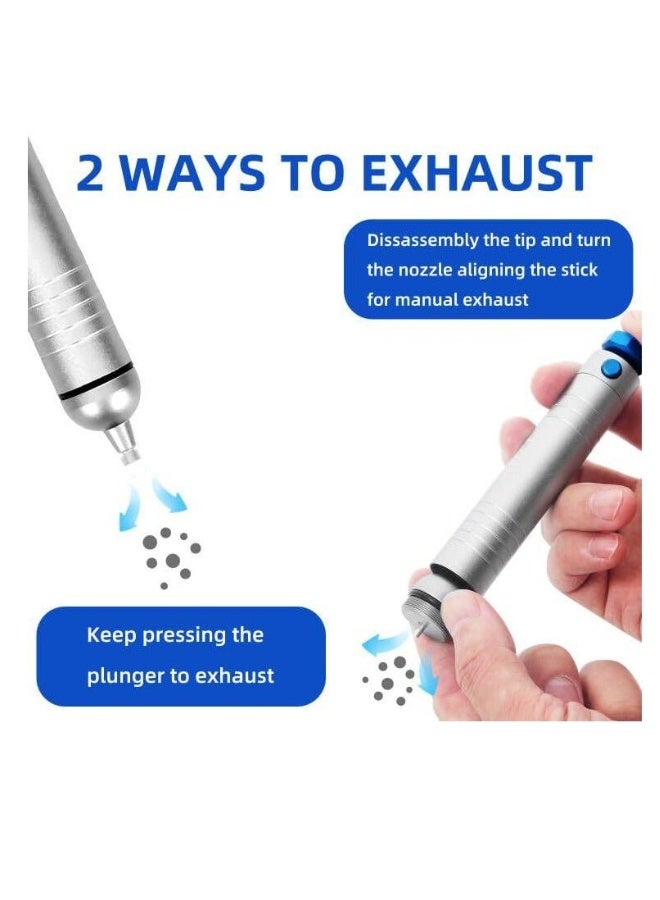 مضخة إزالة اللحام بدون انسداد، لعملية إزالة اللحام مع فوهة شفط سيليكون حرارية قابلة للتبديل، أداة إزالة اللحام، مضخة لحام بفراغ قوي، مزيل شفط من الألمنيوم - Image 2