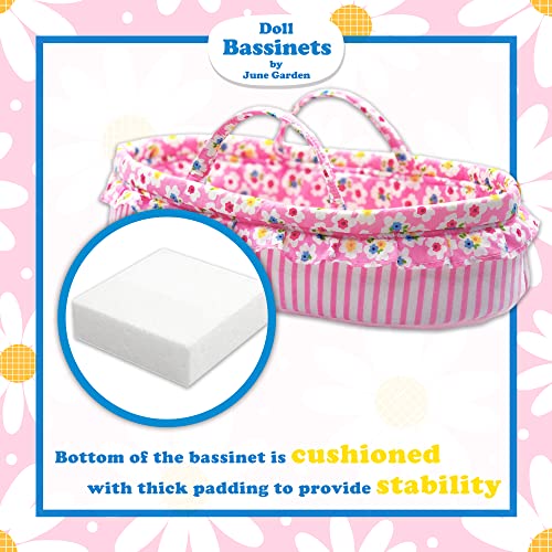 June Garden Cozy Dream Doll Bassinet - Baby Doll Portable Carrier - Fits for American Girl Dolls up to 18" - Soft Pillow & Safety Buckle Included - Image 4