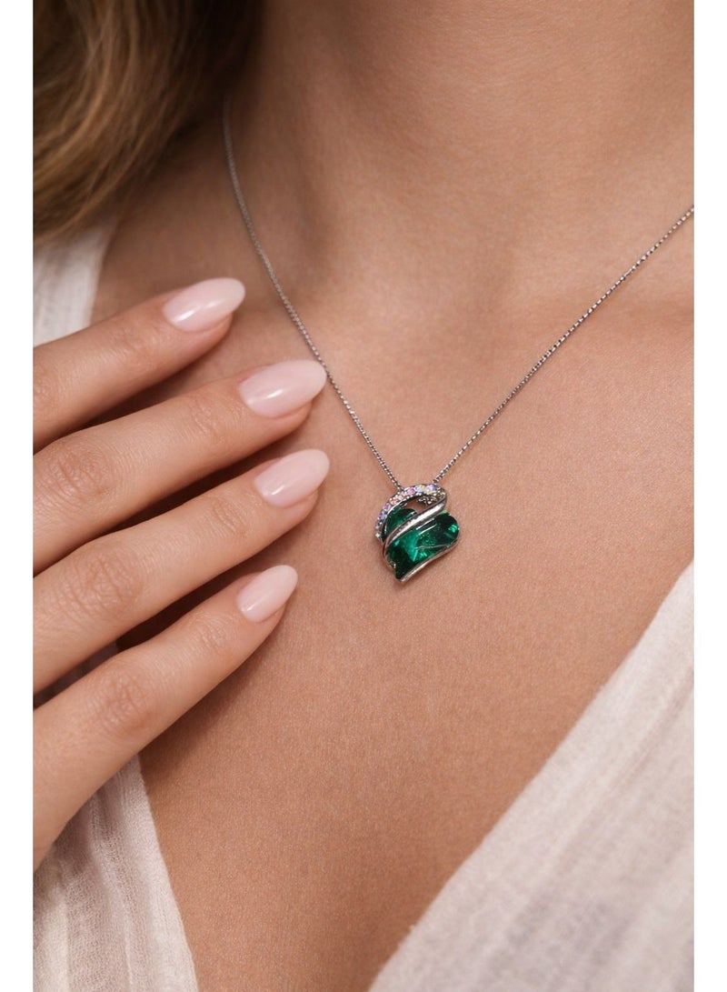 Infinity Love Heart Pendant Necklace with Birthstone Crystals Jewelry Gifts Necklace - Image 1