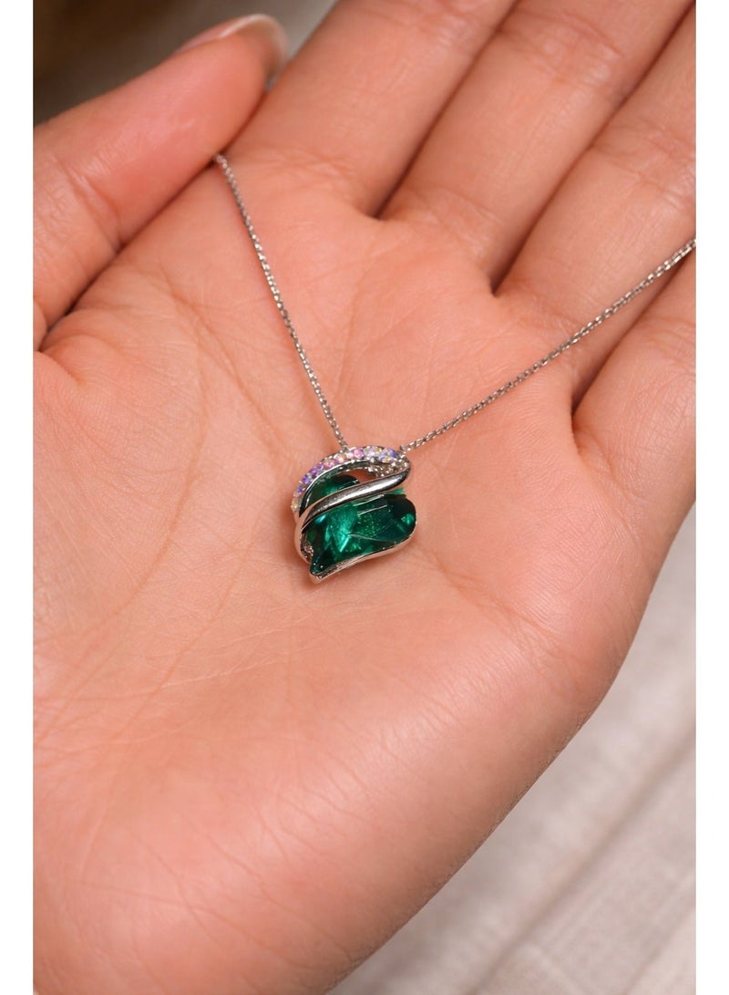 Infinity Love Heart Pendant Necklace with Birthstone Crystals Jewelry Gifts Necklace - Image 2
