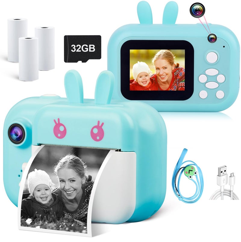 MINIBEAR Kids Camera Instant Print Camera for Kids Digital Camera Toddler Toys Christmas Birthday Gifts for 3 4 5 6 7 8 9 10 Year Old Boys Girls Blue - Image 2