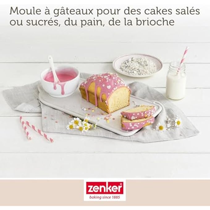 Zenker 9916350 Set of 2 Cake Tins 20 cm Cake Mould Cake Mould Brioche Mould Rectangular Baking Mould Steel 20 cm - Image 4
