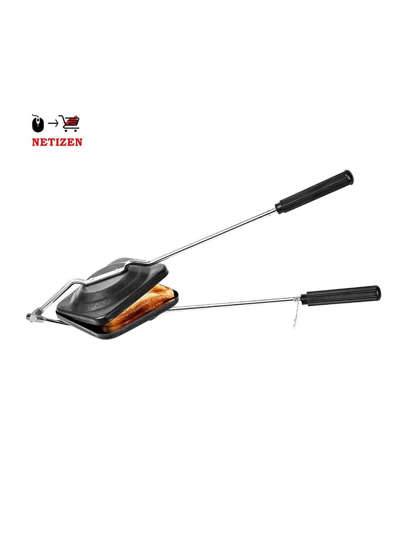 NETIZEN Netizen NonStick Non Electric Aluminium 2 Slice HandGas Sandwich Toaster Black Pack of 1  - Image 4