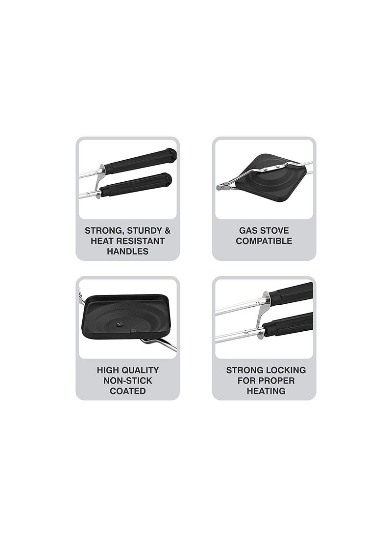 NETIZEN Netizen NonStick Non Electric Aluminium 2 Slice HandGas Sandwich Toaster Black Pack of 1  - Image 5