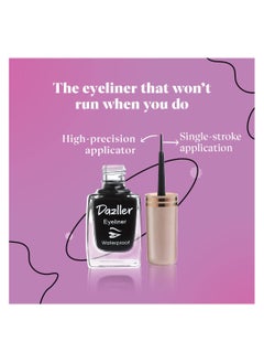 DAZLLER Dazller Liquid Eyeliner Waterproof, 9.5ml, Black, Smudge-proof, Matte, One stroke application, Long-lasting, Deeply pigmented, Lightweight, Quick-drying  - Image 3