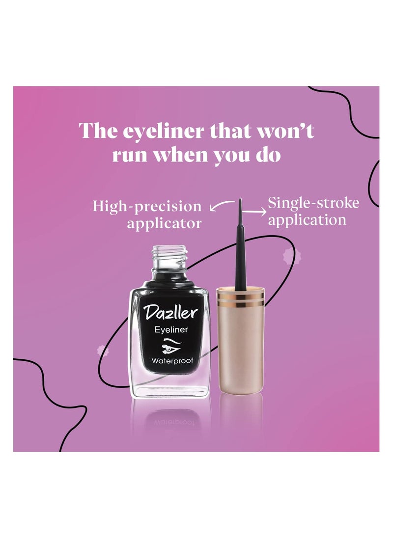 DAZLLER - Dazller Liquid Eyeliner Waterproof, 9.5ml, Black, Smudge-proof, Matte, One stroke application, Long-lasting, Deeply pigmented, Lightweight, Quick-drying - Image 1