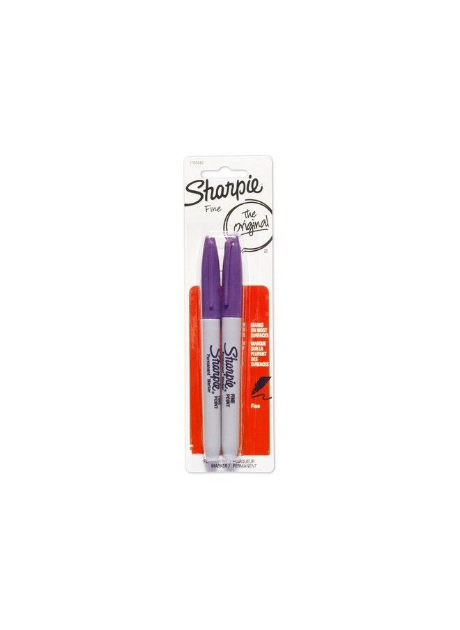 Sharpie Permanent Markers Fine Point Purple 2Pack (1765445)  - Image 2