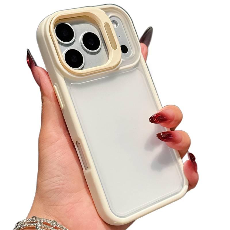 غطاء واقي بسيليكون لـ iPhone 13 مع حامل قائم وملمس ناعم مع مقاوم للصدمات مع حماية من السقوط باللون أبيض بوظيفة حامل من السيليكون - Veloris - Image 1