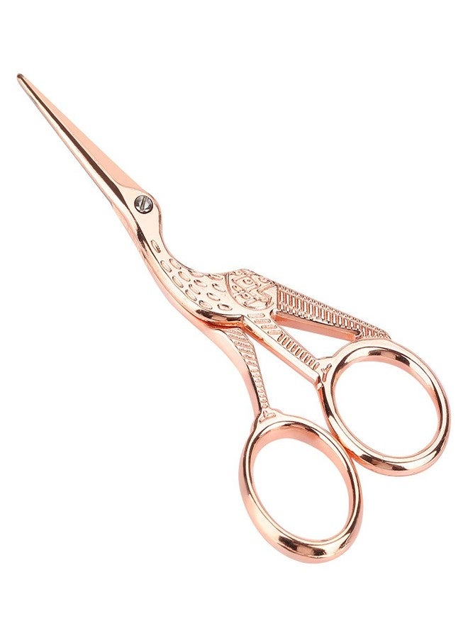 Walfront Stork Scissors Embroidery Rose Gold Crane Design Bird Stork Shears Vintage Dressmaking Tailor Scissors Sewing Shears for DIY Embroidery/Crafting/Needle Work & Art Work 11.5 * 4.8cm/4.5 * 1.9inc - Image 4