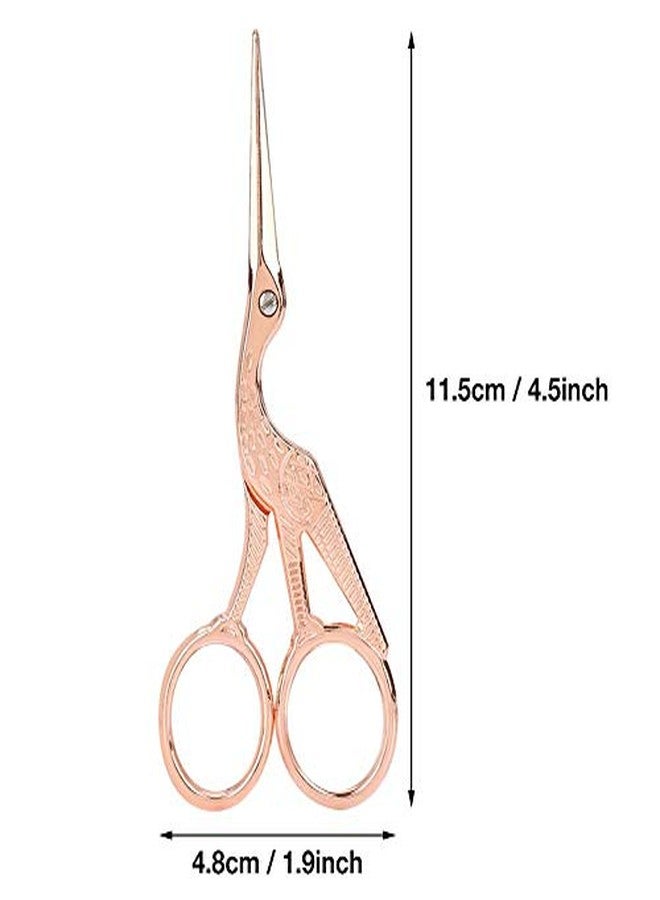 Walfront Stork Scissors Embroidery Rose Gold Crane Design Bird Stork Shears Vintage Dressmaking Tailor Scissors Sewing Shears for DIY Embroidery/Crafting/Needle Work & Art Work 11.5 * 4.8cm/4.5 * 1.9inc - Image 3