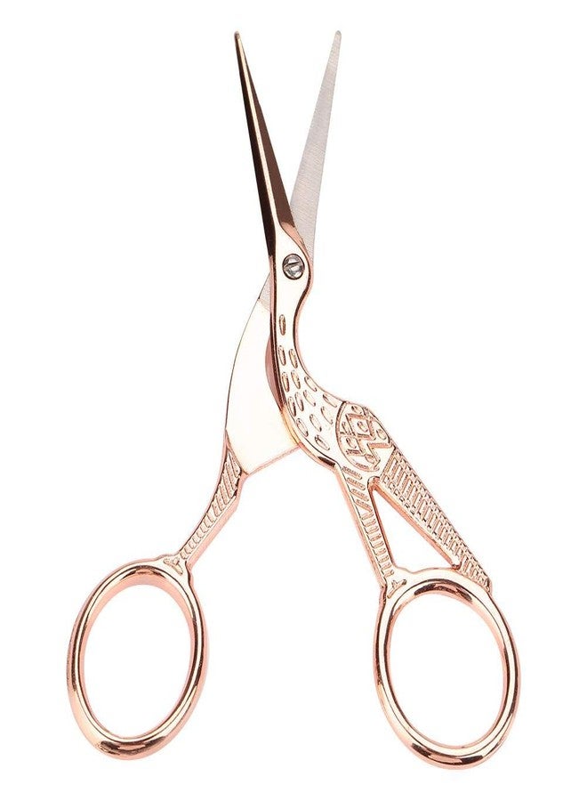 Walfront Stork Scissors Embroidery Rose Gold Crane Design Bird Stork Shears Vintage Dressmaking Tailor Scissors Sewing Shears for DIY Embroidery/Crafting/Needle Work & Art Work 11.5 * 4.8cm/4.5 * 1.9inc - Image 2