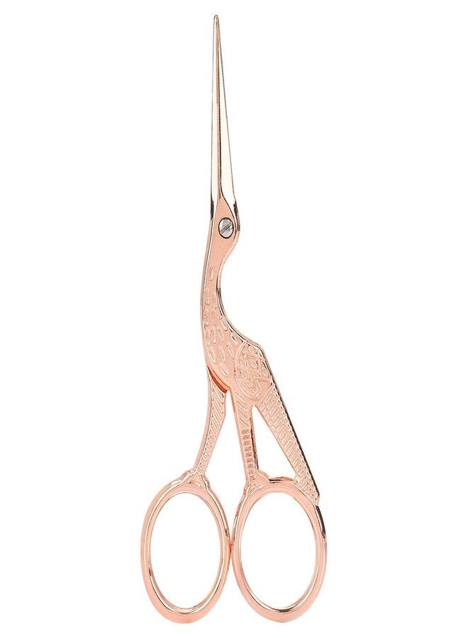 Walfront Stork Scissors Embroidery Rose Gold Crane Design Bird Stork Shears Vintage Dressmaking Tailor Scissors Sewing Shears for DIY Embroidery/Crafting/Needle Work & Art Work 11.5 * 4.8cm/4.5 * 1.9inc - Image 1