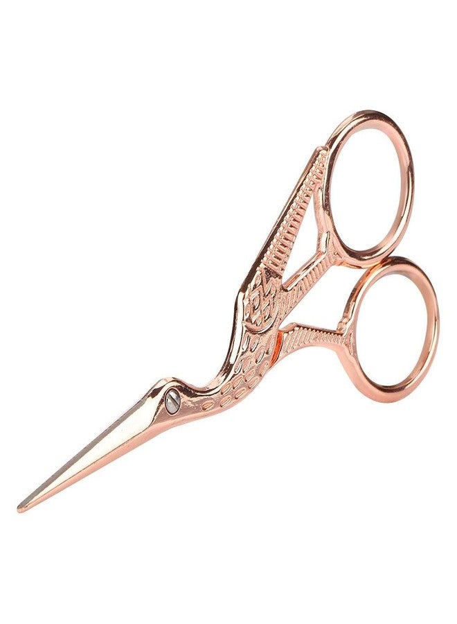 Walfront Stork Scissors Embroidery Rose Gold Crane Design Bird Stork Shears Vintage Dressmaking Tailor Scissors Sewing Shears for DIY Embroidery/Crafting/Needle Work & Art Work 11.5 * 4.8cm/4.5 * 1.9inc - Image 5