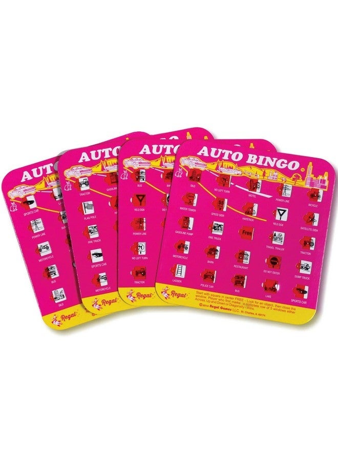 Regal Games Finger Tip Shutter Bingo Cards With Sliding Windows Auto Bingo Game Set Travel Bingo Game For Adults & Kids Reusable No Chips & Daubers Needed 4 Packs Pink - Image 1