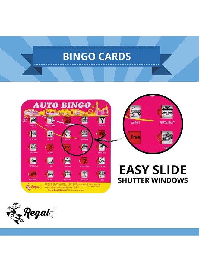 Regal Games Finger Tip Shutter Bingo Cards With Sliding Windows Auto Bingo Game Set Travel Bingo Game For Adults & Kids Reusable No Chips & Daubers Needed 4 Packs Pink - Image 3
