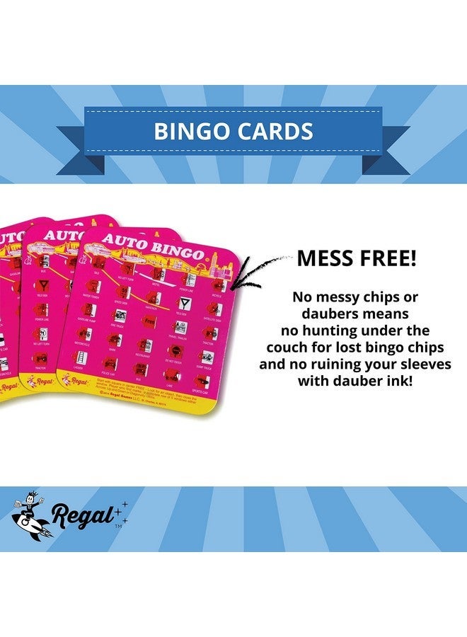 Regal Games Finger Tip Shutter Bingo Cards With Sliding Windows Auto Bingo Game Set Travel Bingo Game For Adults & Kids Reusable No Chips & Daubers Needed 4 Packs Pink - Image 5