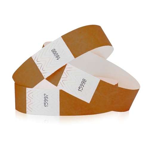 Wristco 200 WristCo Mocha Tyvek Wristbands for Events - Comfortable Tear Resistant Paper Bracelets ID Wrist Bands for Concerts Festivals Admission Party Identification - Image 1