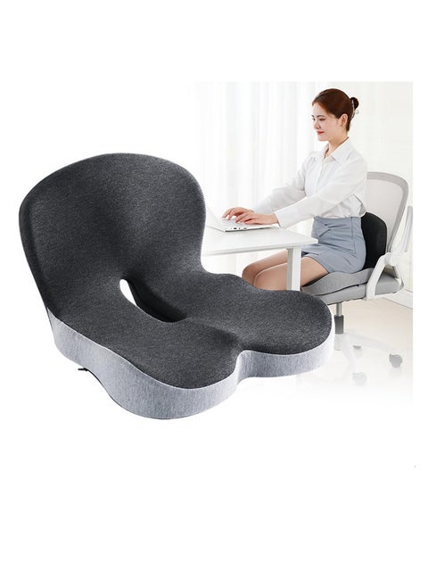 Seat Cushion for Office Lumbar Support Pillow Chair Memory Foam Coccyx Seat Cushion for Sciatica Back Support Pillow Chair Pads Reduce Tailbone Pressure （Dark&Light Grey）