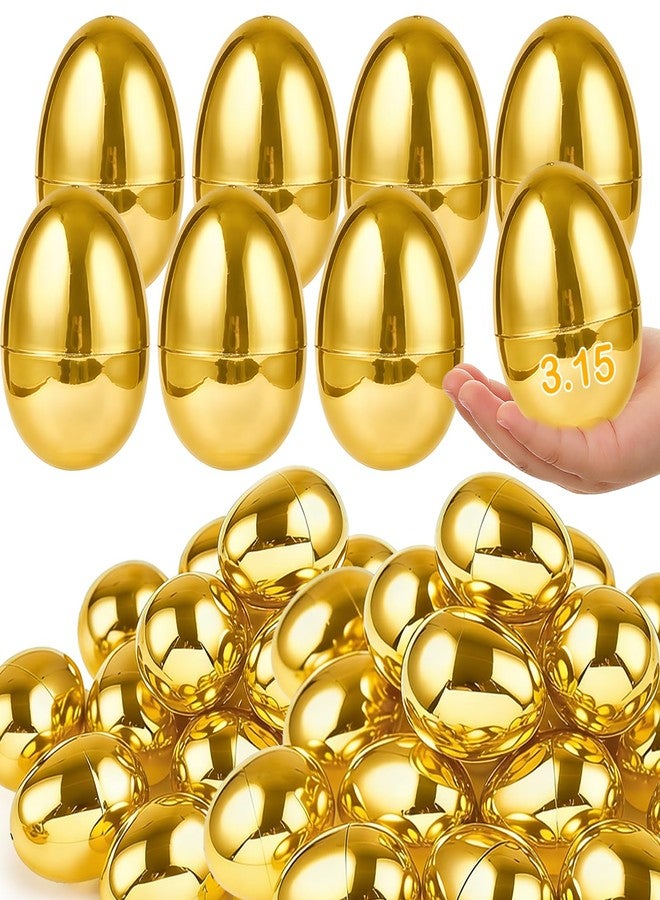 AMENON 3.15" Golden Easter Eggs, 36PCS Fillable Plastic Eggs Empty Surprise Gold Eggshells with Hinge for Easter Hunt Easter Basket Stuffers Fillers Classroom Prize Supplies Filling Treats Party Favor - Image 1