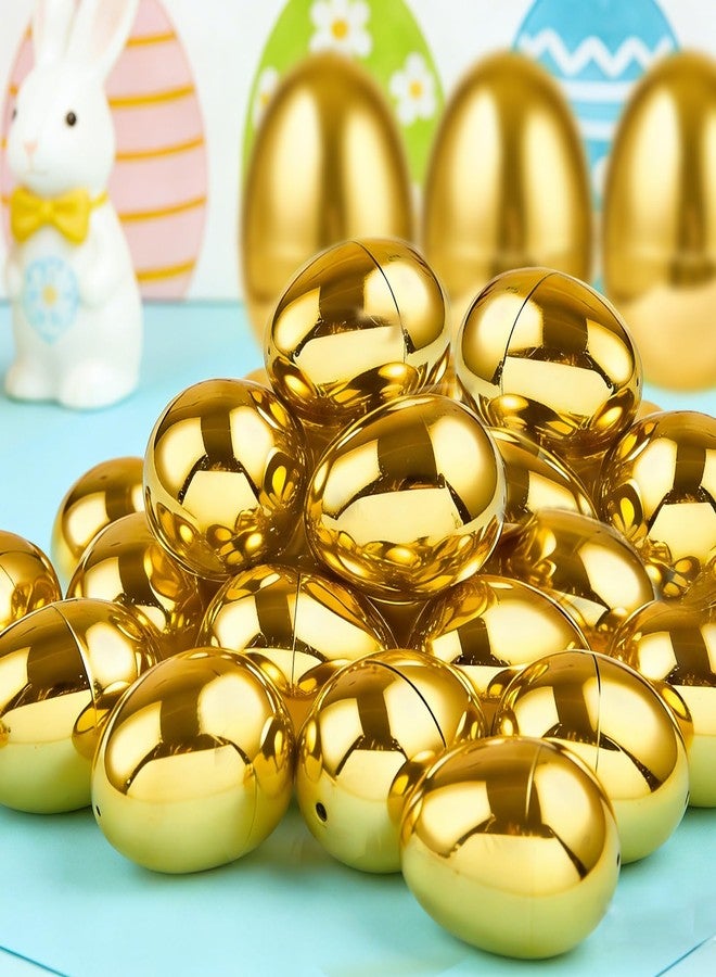 AMENON 3.15" Golden Easter Eggs, 36PCS Fillable Plastic Eggs Empty Surprise Gold Eggshells with Hinge for Easter Hunt Easter Basket Stuffers Fillers Classroom Prize Supplies Filling Treats Party Favor - Image 5