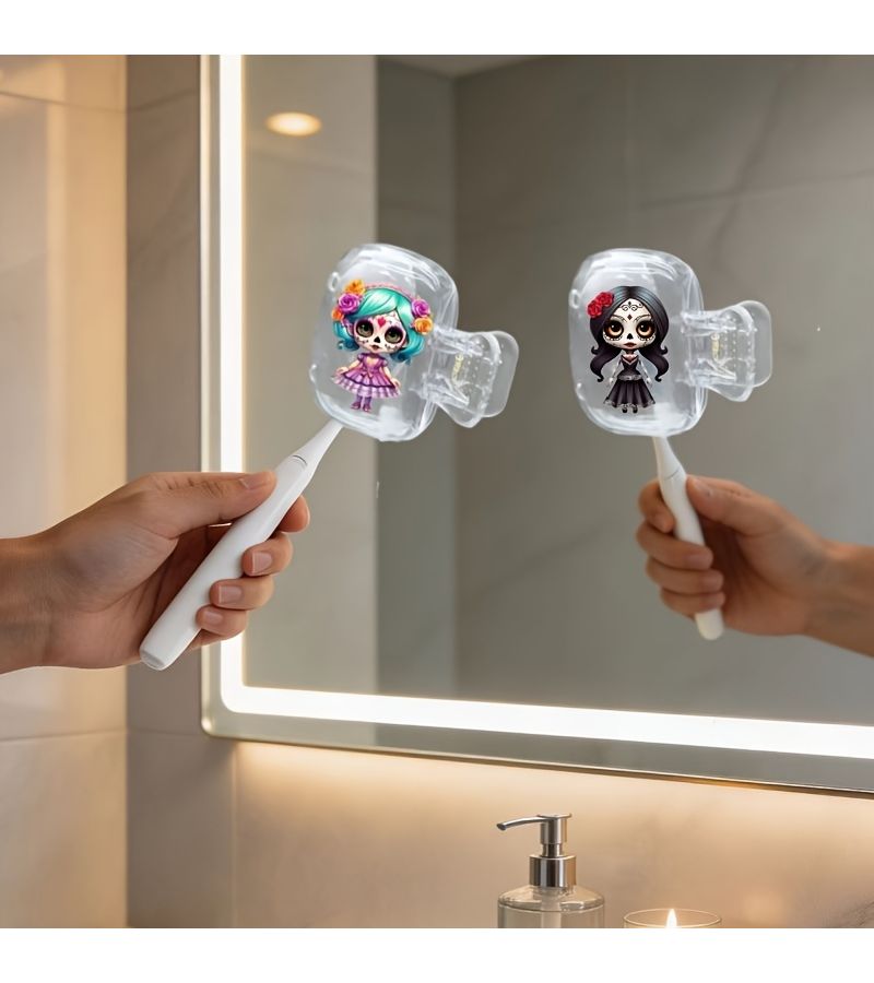 Portable Toothbrush Cover Set 2Pcs With Storage Case And Cap Holder For Travel - Image 2