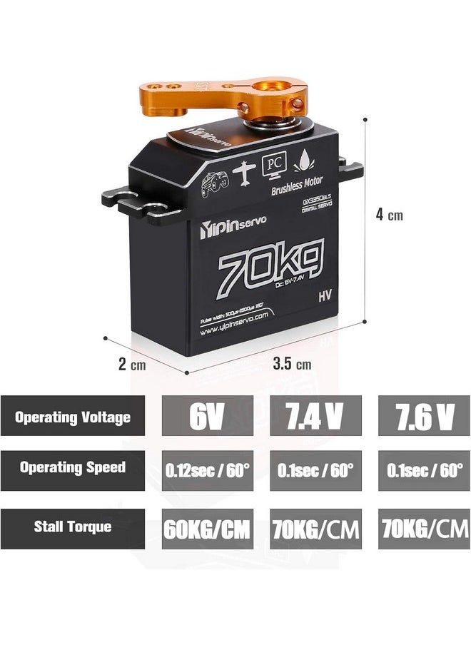 GoolRC 70Kg Brushless Servo, Ip67 Waterproof High Torque Servo With 25T Servo Arm, 180° Full Metal Body Servo Motor For 1/10 1/8 1/5 Rc Toys  - Image 5
