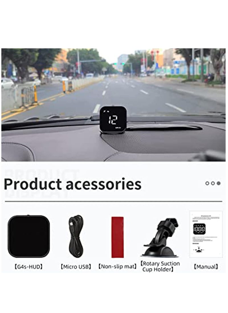 Furtey - Digital GPS Speedometer, New HUD Car Head Up Display with Digital Speed in MPH KPH Universal Fatigue Driving Reminder Overspeed Alarm Trip Meter for All Vehicle White - Image 1