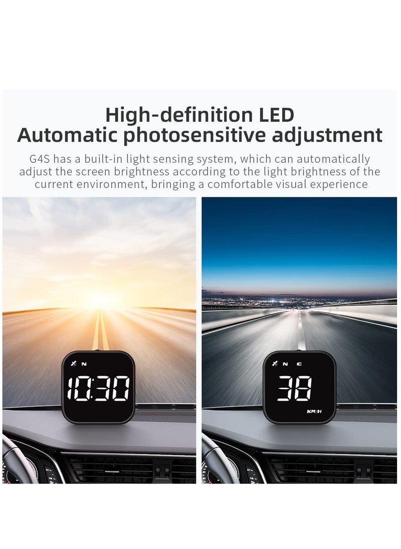 Furtey - Digital GPS Speedometer, New HUD Car Head Up Display with Digital Speed in MPH KPH Universal Fatigue Driving Reminder Overspeed Alarm Trip Meter for All Vehicle White - Image 1