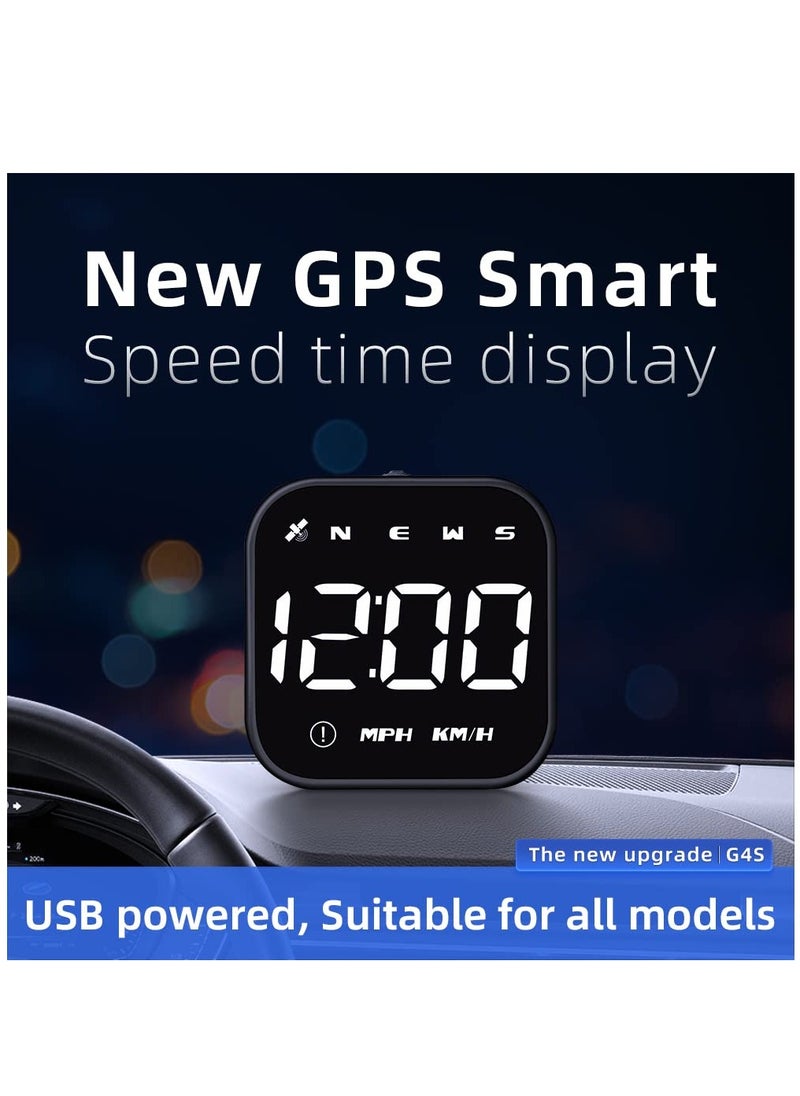 Furtey - Digital GPS Speedometer, New HUD Car Head Up Display with Digital Speed in MPH KPH Universal Fatigue Driving Reminder Overspeed Alarm Trip Meter for All Vehicle White - Image 1