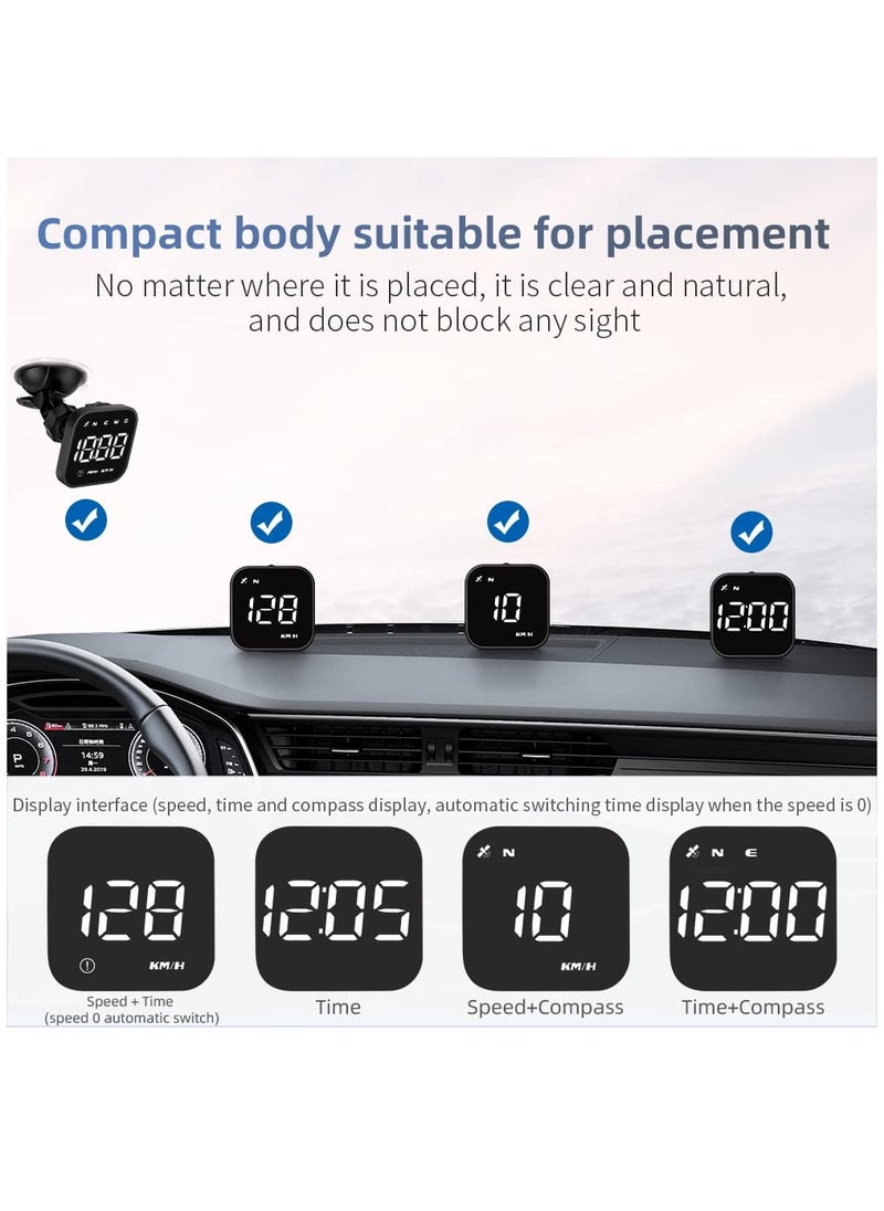 Furtey - Digital GPS Speedometer, New HUD Car Head Up Display with Digital Speed in MPH KPH Universal Fatigue Driving Reminder Overspeed Alarm Trip Meter for All Vehicle White - Image 1