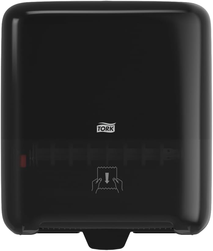Tork Matic Paper Towel Dispenser, 5510282, Elevation Design - Paper Hand Towel Dispenser H1, One-at-a-Time dispensing with Refill Level Indicator, Black - Image 1