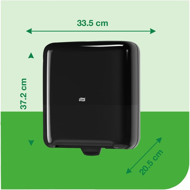 Tork Matic Paper Towel Dispenser, 5510282, Elevation Design - Paper Hand Towel Dispenser H1, One-at-a-Time dispensing with Refill Level Indicator, Black - Image 2