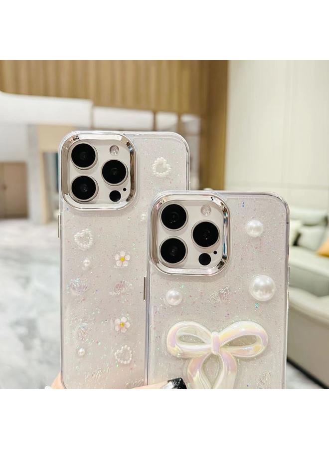 Zaboon Case For iPhone 12 3D Bow Pearl Love Flower TPU Phone Case - Image 5