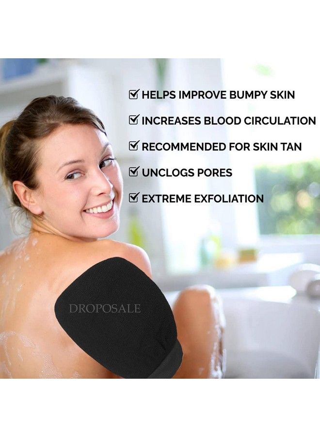 Droposale Gloves Spa Massage Body Scrubber Cleaner Gloves Exfoliating Body & Face Dead Skin Remover Deep Scrubbing Exfoliating Mitt Body Glove. (Black)  - Image 5