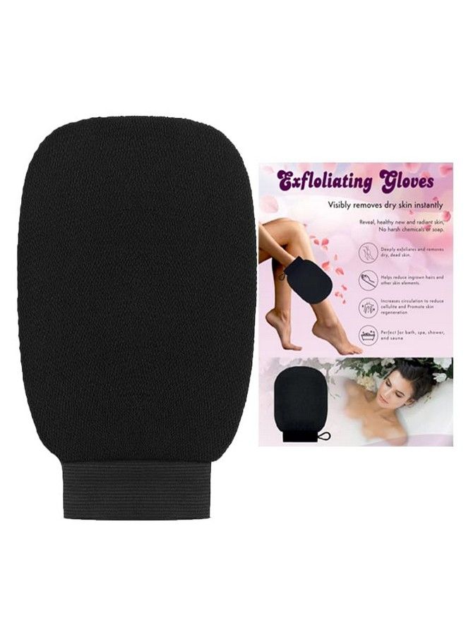 Droposale Gloves Spa Massage Body Scrubber Cleaner Gloves Exfoliating Body & Face Dead Skin Remover Deep Scrubbing Exfoliating Mitt Body Glove. (Black)  - Image 2