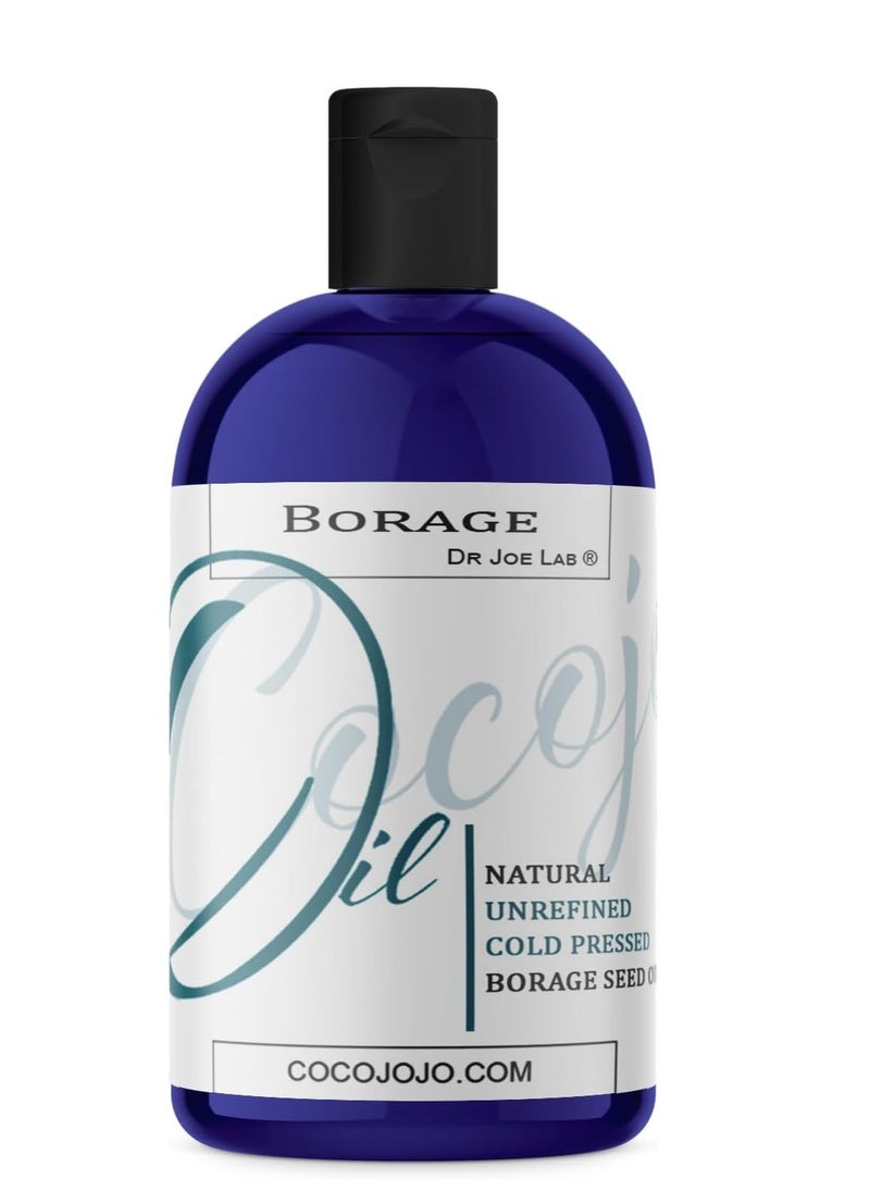 Dr Joe Lab Dr Joe Lab Borage Seed Oil - 8 oz - Pure Cold Pressed Non-GMO Carrier Oil for Skin Hair Nails Body Beard Face High GLA - All Skin and Hair Types - Packaging May Vary  - Image 1