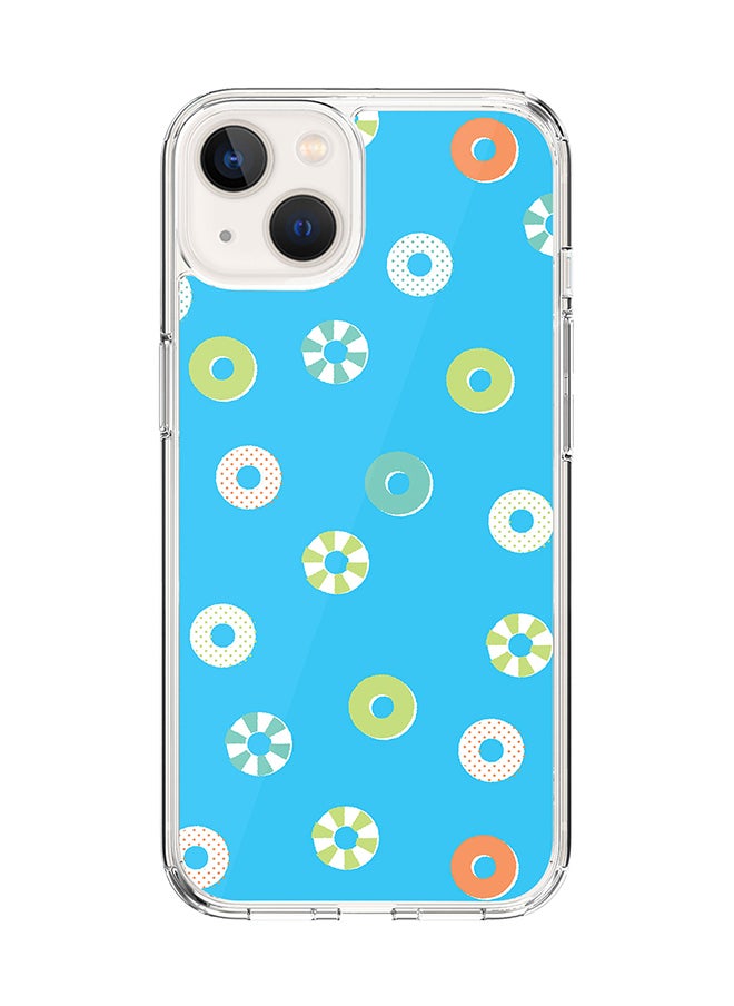 Stylizedd Classic Clear for Apple iPhone 14 Case Hybrid Soft Cover Flexible Edges Anti Drop TPU PC Gel Thin Transparent Cover [ Designed for Apple iPhone 14 ] - Loopy Hoops Full Print 