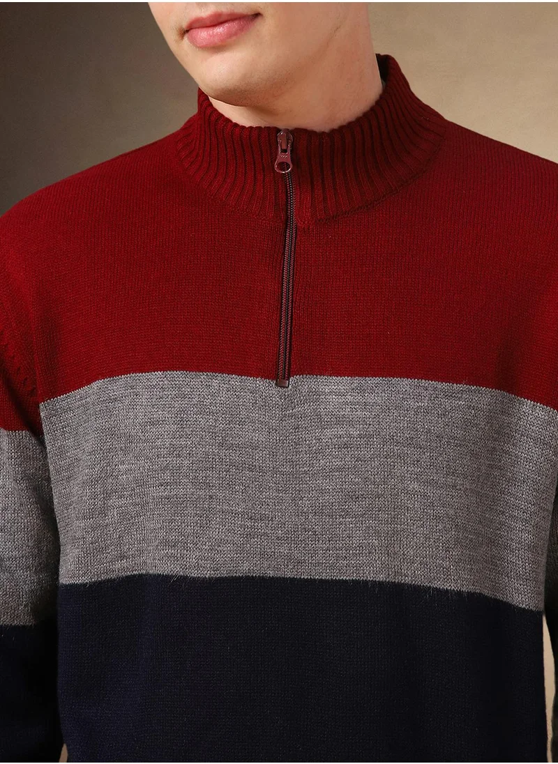 Dennis Lingo Men's Multicoloured 100% Acrylic Solid Regular Fit Sweater