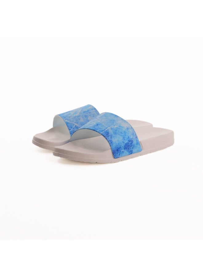 Onda Ice Cold Comfortable, Light Weight & Stylish Slide Slipper for Unisex Kids White & Baby Blue