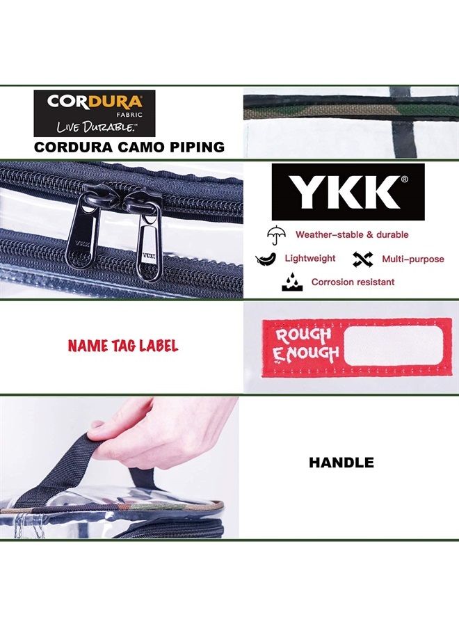 RE ROUGH ENOUGH Rough Enough Clear Makeup Bag Toiletry Organizer Large Cosmetic Bag Medicine Case Box Set Zipper Pouch for Travel Accessories Essentials Airport Nail